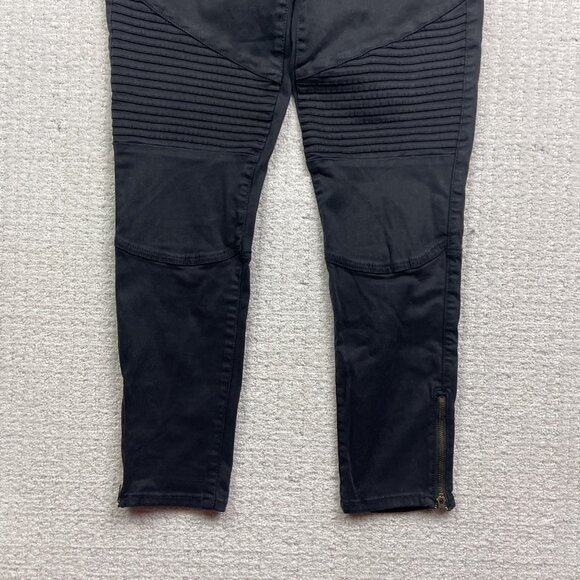Y2K American Eagle Outfitters High-Rise Jegging Jeans Wom 10 Black Biker Punk - Picture 3 of 10